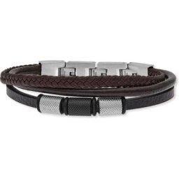 SAVE BRAVE Armband Edelstahl, Leder Armbänder & Armreife Herren
