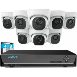 4K überwachungskamera Set, Videoüberwachung mit 8X 8MP PoE ip Kamera und 16CH 4TB hdd nvr,