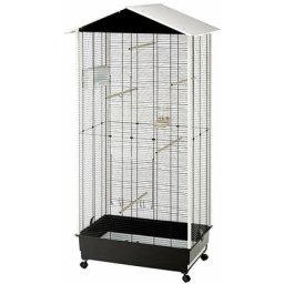 Ferplast - Vogelkäfig und Vogelhaus mit Dach Nota Kunststoff 56115423 Weiß