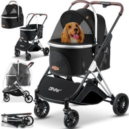Hundewagen 3in1 Hundebuggy Hundebox Transporttasche 360° Große Räder Faltbar klappbar Haustiere