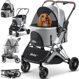 Hundewagen 3in1 Hundebuggy Hundebox Transporttasche 360° Große Räder Faltbar klappbar Haustiere
