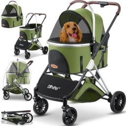 Hundewagen 3in1 Hundebuggy Hundebox Transporttasche 360° Große Räder Faltbar klappbar Haustiere