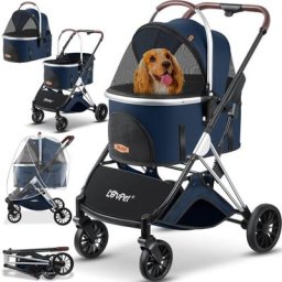 Hundewagen 3in1 Hundebuggy Hundebox Transporttasche 360° Große Räder Faltbar klappbar Haustiere