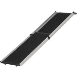 Haustierrampe klappbar größenverstellbar Aluminium Schwarz + Silber - Schwarz+Silber - Pawhut