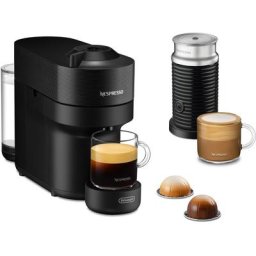 Nespresso Kapselmaschine Vertuo Pop ENV90.BAE von DeLonghi, inkl. Aeroccino Milchaufschäumer, Willkommenspaket mit 12 Kapseln