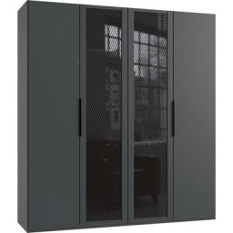 Fresh To Go Drehtürenschrank Alicante Glas mit Wabenoptik im Siebdruck