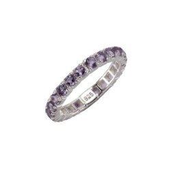 Zeeme Fingerring 925/- Sterling Silber rhodiniert Amethyst