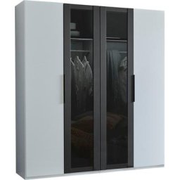 Fresh To Go Drehtürenschrank Alicante Glas mit Wabenoptik im Siebdruck