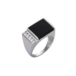 Vivance Fingerring 925/- Sterling Silber Zirkonia/Onyx