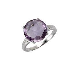 Zeeme Fingerring 925/- Sterling Silber rhodiniert Amethyst