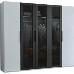 Fresh To Go Drehtürenschrank Alicante Glas mit Wabenoptik im Siebdruck