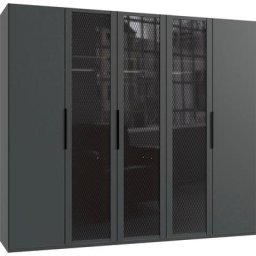 Fresh To Go Drehtürenschrank Alicante Glas mit Wabenoptik im Siebdruck