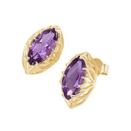 Firetti Paar Ohrstecker Navette, mit Amethyst oder Blautopas