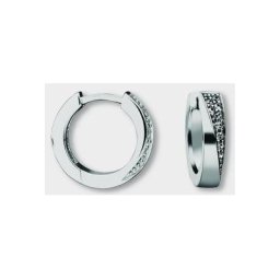 ONE ELEMENT Paar Creolen Zirkonia Ohrringe Creolen aus 925 Silber Ø 15,2 x 3,4 mm, Damen Silber Schmuck