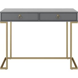 CosmoLiving by Cosmopolitan Schreibtisch Camila, mit 2 Schubladen, aus MDF, Gestell und Griffe aus Metall, Höhe 79 cm
