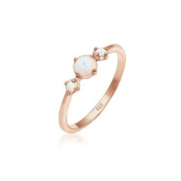 Elli Fingerring Opal Rund Trio Vintage 925er Silber