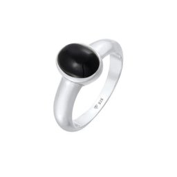 KUZZOI KUZZOI Ring Herren Siegelring Onyx Oval Basic 925 Silber Herrenschmuck