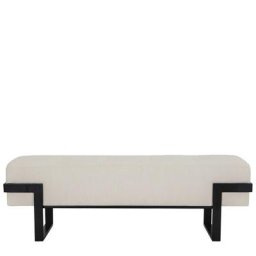 Sitzbank VERTIGO - Polster-Sitzbank, Nordic Beige & schwarzes Metall, B143