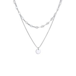 Elli PREMIUM Elli PREMIUM Halskette Layer Panzer Plättchen Stern Vintage 925 Silber Ketten Damen