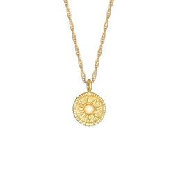 Elli Elli Halskette Kordelkette Coin Rund Sonne Antik 925er Silber Ketten Damen