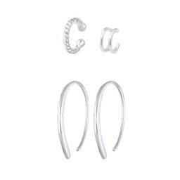 Elli Elli Ohrringe Basic Set Creolen Earcuff Blogger Trend 925 Silber Damen