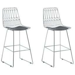 Eleganter Barstuhl Grau Stoff Höhenverstellbar Rückenlehne Modern