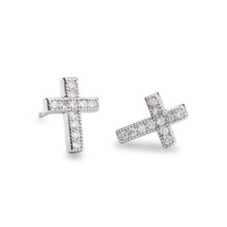 NANA KAY Paar Ohrstecker Kreuz, Very Petite, ST1227, mit Zirkonia