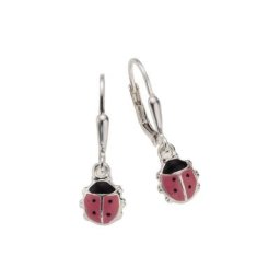 Zeeme Paar Ohrhänger 925/- Sterling Silber Marienkäfer