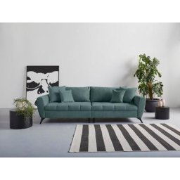 andas Big-Sofa Lörby, auch mit Aqua clean-Bezug, feine Steppung im Sitzbereich, lose Kissen