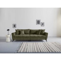 andas Big-Sofa Lörby, auch mit Aqua clean-Bezug, feine Steppung im Sitzbereich, lose Kissen
