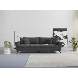andas Big-Sofa Lörby, auch mit Aqua clean-Bezug, feine Steppung im Sitzbereich, lose Kissen
