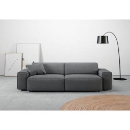 andas Big-Sofa Glimminge, besondere Kedernähte, auch in Breitcord + Easy care-Bezug, Zierkissen