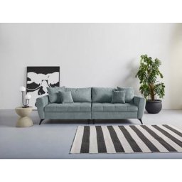 andas Big-Sofa Lörby, auch mit Aqua clean-Bezug, feine Steppung im Sitzbereich, lose Kissen