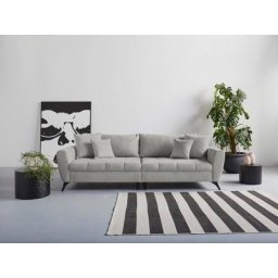 andas Big-Sofa Lörby, auch mit Aqua clean-Bezug, feine Steppung im Sitzbereich, lose Kissen