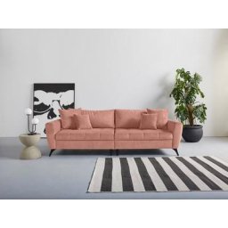andas Big-Sofa Lörby, auch mit Aqua clean-Bezug, feine Steppung im Sitzbereich, lose Kissen