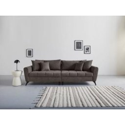 andas Big-Sofa Lörby, auch mit Aqua clean-Bezug, feine Steppung im Sitzbereich, lose Kissen