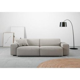 andas Big-Sofa Glimminge, besondere Kedernähte, auch in Breitcord + Easy care-Bezug, Zierkissen