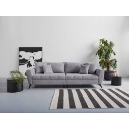 andas Big-Sofa Lörby, auch mit Aqua clean-Bezug, feine Steppung im Sitzbereich, lose Kissen