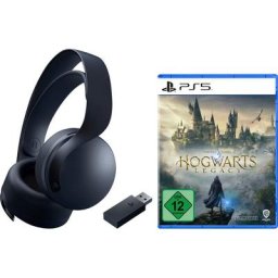 PlayStation 5 PS5 Pulse 3D-Wireless-Headset schwarz + Hogwarts Legacy Gaming-Headset (True Wireless, Wireless)