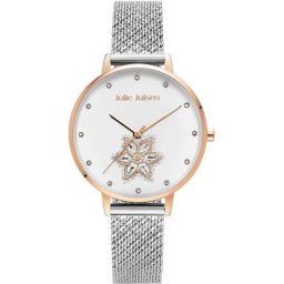 Julie Julsen Quarzuhr Drop Flower Rosé Silver, JJW1174RGSME