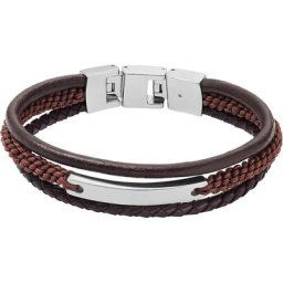 Fossil Armband Leder, Edelstahl Herrenschmuck Herren