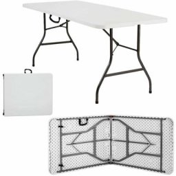 Gartentisch klappbar mit Tragegriff 180x76 cm leicht Kunststoff Campingtisch Klapptisch Camping