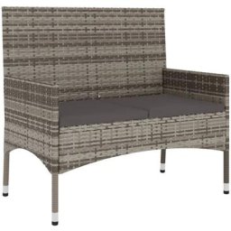 Vidaxl - Gartenbank 2-Sitzer mit Kissen Grau Poly Rattan Grau