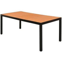 Garten-Esstisch wpc Aluminium 185 x 90 x 74 cm Braun Vidaxl Braun