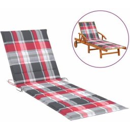 Sonnenliegen-Auflage Rot Karomuster 200x50x3 cm Oxford-Gewebe Vidaxl Mehrfarbig