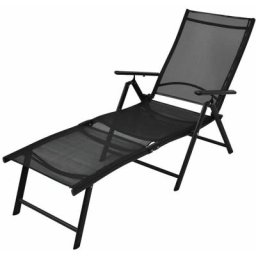 Sonnenliege Klappbar Aluminium 178x63,5x96 cm Schwarz Vidaxl Schwarz