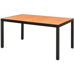 Garten-Esstisch wpc Aluminium 150 x 90 x 74 cm Braun Vidaxl Braun