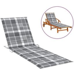 Sonnenliegen-Auflage Grau Karomuster 200x50x3 cm Oxford-Gewebe Vidaxl Mehrfarbig
