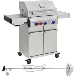 Platinum 3+1 + Drehspieß Gasgrill Edelstahl bbq Grillwagen Griller Grill 3-Brenner Gas - Taino
