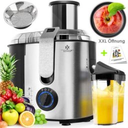 Entsafter für Obst und Gemüse aus Edelstahl 1100W große 85 mm Einfüllöffnung inkl. Reinigungsbürste